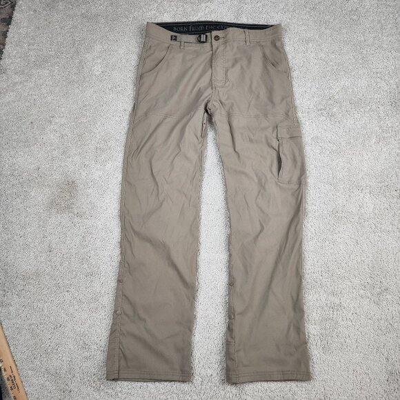 prAna Stretch Zion Cargo Pants Mens Size 34x32 Hiking Roll Up REI Hiking camping - Picture 1 of 7